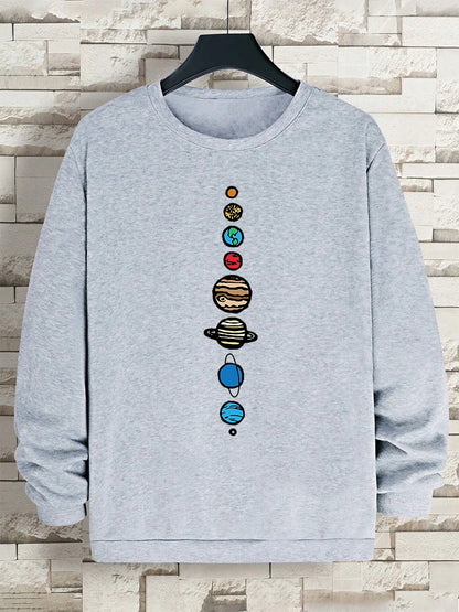 Planets In The Solar System Men Women Hoody Cartoon Crewneck Clothes Casual Comfortable Sweatshirts Warm Pullover Sweatshirt