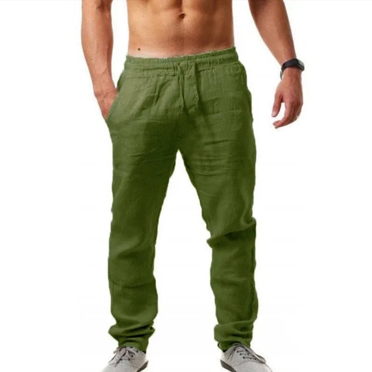Men’s Super-Breathable Joggers – Lightweight Linen-Blend Casual Pants with Elastic Waist for Athletic, Travel, and Leisure Comfort (Sizes Up to 5XL)