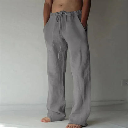Men's Cotton Linen Casual Pants Male Shorts Pants Breathable Trousers Fitness Streetwear for Men Clothing Jogging Autumn Summer - Ellianto fashion Men's