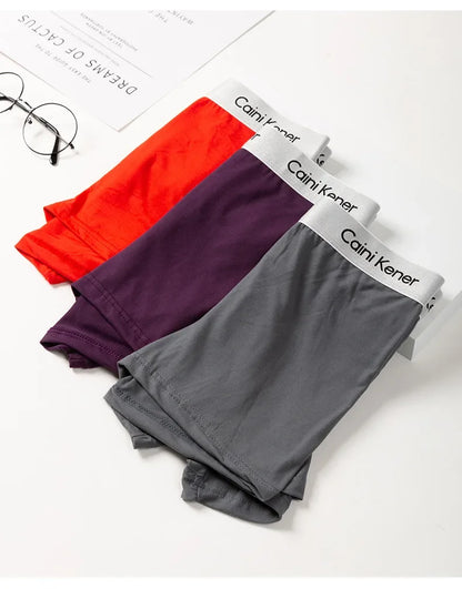 5Pcs/Men's Shorts Brand Underwear Fashion Trend Sexy Boxer Breathable Soft Boxers Men Classic Black Solid Color Underwear Men - Ellianto fashion Men's