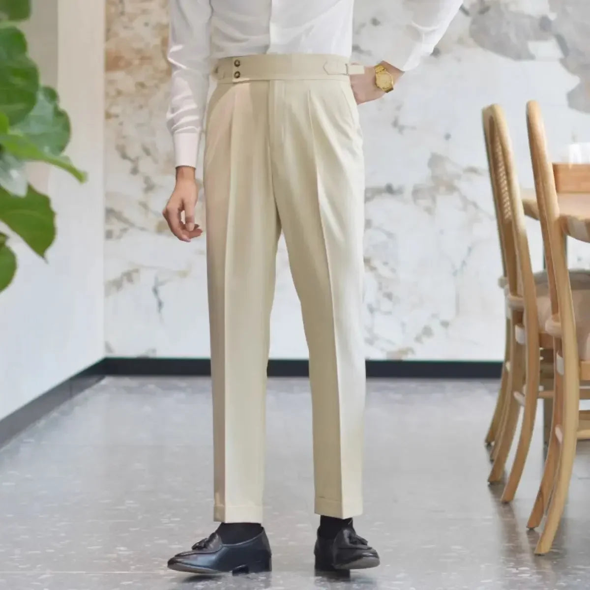 Ice Silk Baggy Cooling Office Trousers for Men Work Man Suits Pants Up Cheap Clothes Offer High Quality Stylish Fashion Spring - Ellianto fashion Men's