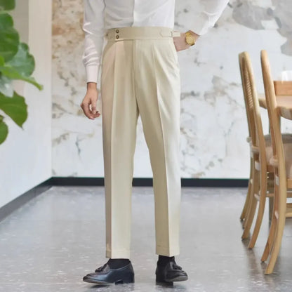 Ice Silk Baggy Cooling Office Trousers for Men Work Man Suits Pants Up Cheap Clothes Offer High Quality Stylish Fashion Spring - Ellianto fashion Men's