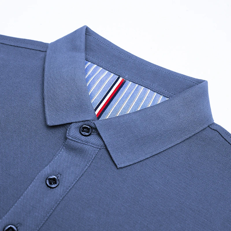 2025 New Men's Casual and Fashionable Embroidered Long Sleeved Polo Shirt Comfortable Breathable and Versatile Summer Top - Ellianto fashion Men's