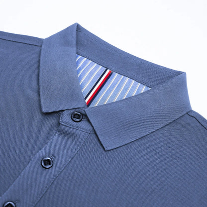 2025 New Men's Casual and Fashionable Embroidered Long Sleeved Polo Shirt Comfortable Breathable and Versatile Summer Top - Ellianto fashion Men's