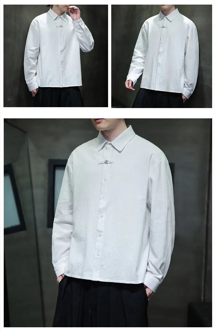 Mens Linen Shirts Casual Streetwear Long Sleeve Turn Down Collar Summer Beach Vacation Hawaiian Shirts M-5XL Plus Size Men Tops - Ellianto fashion Men's