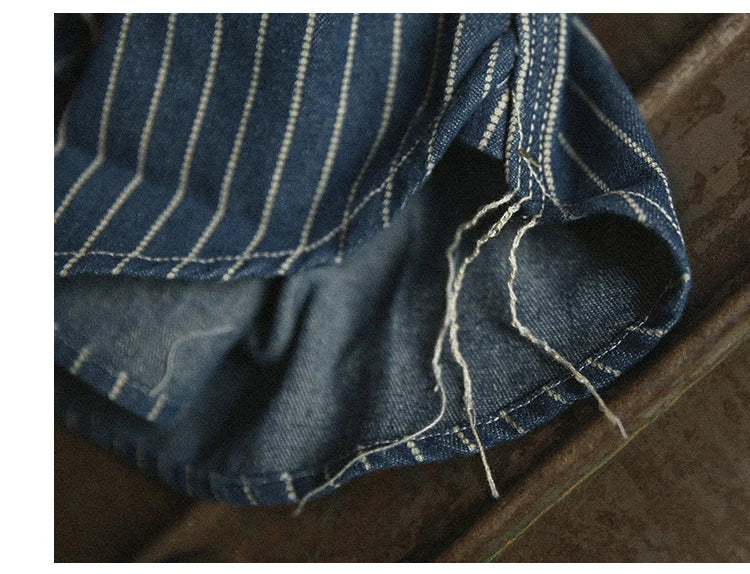 Non Stock Wabash Dot Striped Shirt Vintage Style Button Down Workshirt For Men - Ellianto fashion Men's