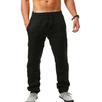 Men’s Super-Breathable Joggers – Lightweight Linen-Blend Casual Pants with Elastic Waist for Athletic, Travel, and Leisure Comfort (Sizes Up to 5XL)