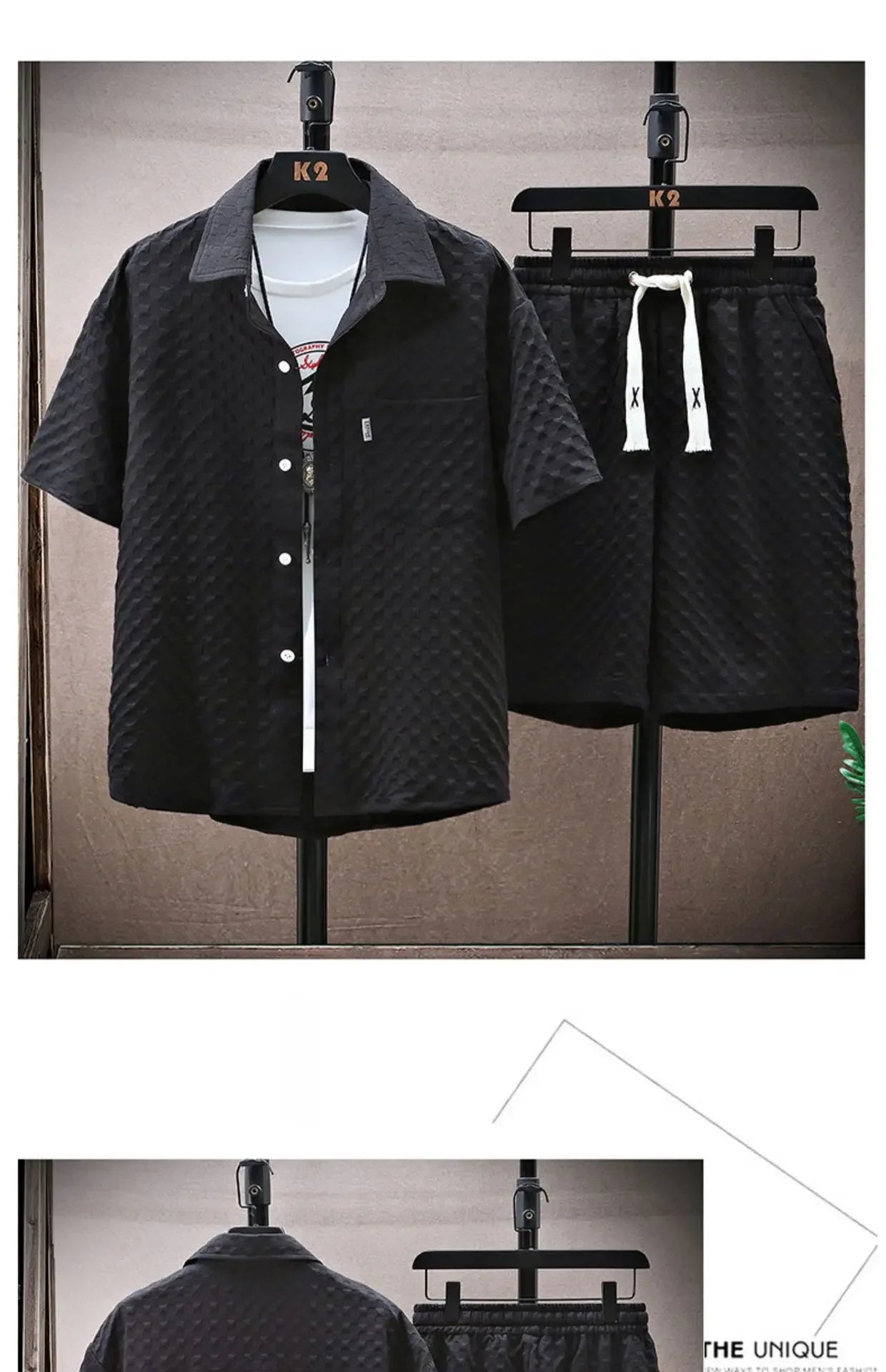 Casual suit Men's Short Sleeve Sport Suit Vintage Trendy Fashionable Lightweight Summer 2025 New Arrival - Ellianto fashion Men's