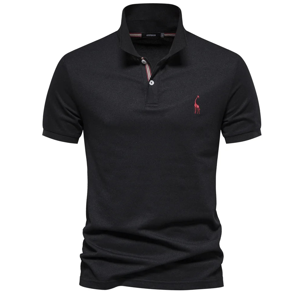 2025 Premium Men's Polo Shirt Deer Embroidery Design 80% Cotton EU Size Casual Short Sleeve Shirts Business Polo Tops Hot Seller - Ellianto fashion Men's