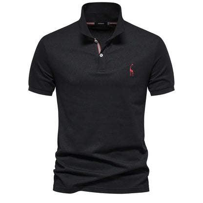 2025 Premium Men's Polo Shirt Deer Embroidery Design 80% Cotton EU Size Casual Short Sleeve Shirts Business Polo Tops Hot Seller - Ellianto fashion Men's
