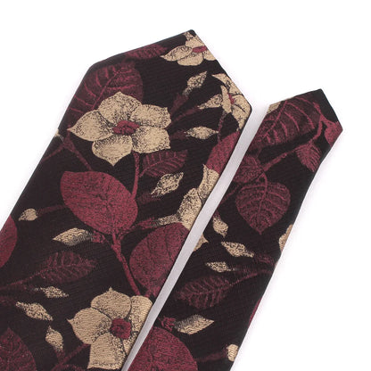 NEW 8cm Wide Tie For Man Jacquard Necktie Luxury Flower Business Neck Tie Suit Cravat Dark Red Ties For Wedding Party Men Gift - Ellianto fashion Men's