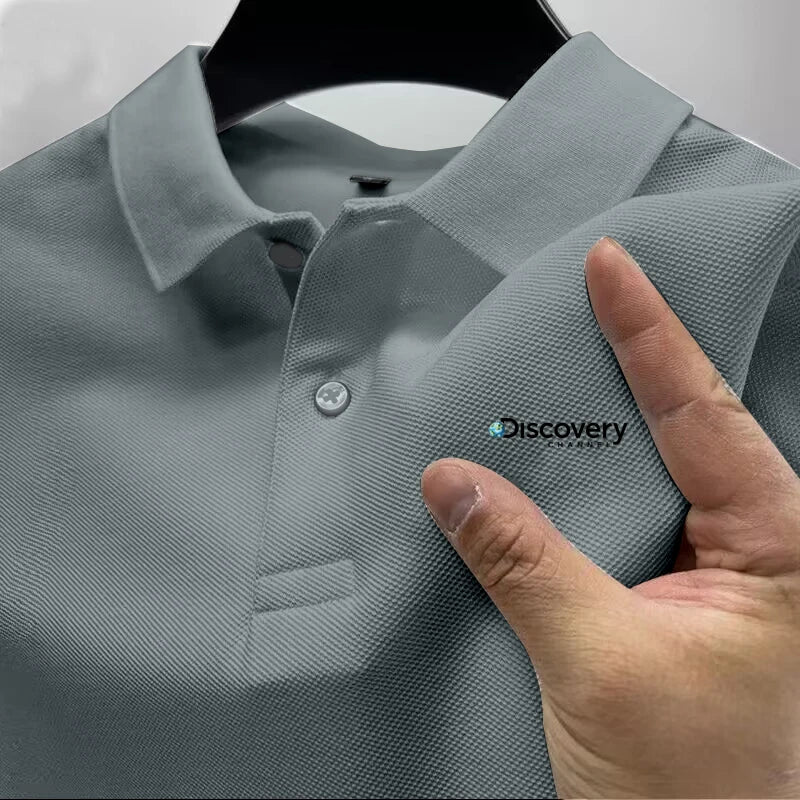 2025 men's comfortable polo shirt, luxurious, atmospheric, breathable, casual and fashionable, with a lapel design for summer - Ellianto fashion Men's