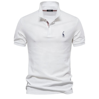 2025 Premium Men's Polo Shirt Deer Embroidery Design 80% Cotton EU Size Casual Short Sleeve Shirts Business Polo Tops Hot Seller - Ellianto fashion Men's