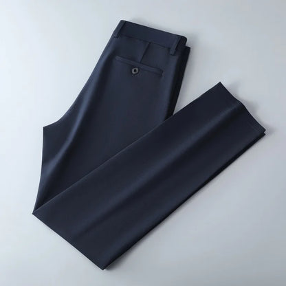 Men's lightweight business casual pants with micro elasticitymen's quick drying pantsnew straight leg office black deep bluepant - Ellianto fashion Men's