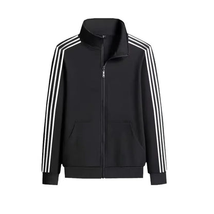 Casual Sportswear Set for Men Spring Autumn Thin Three-Stripes Open Cardigan Hoodie Pants Combo Lightweight Male Outfit - Ellianto fashion Men's
