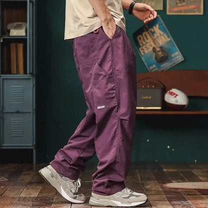 Loose Men's Casual Pants Fashionable Workwear Autumn Style Youthful Pure Color Nine-Point Trousers Trendy And Popular - Ellianto fashion Men's