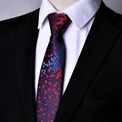 NEW Paisley Zipper Ties for Men 7CM Skinny Neck Tie Solid Striped Neckties Men's Automatic Zipper Tie Blue Lazy Ties - Ellianto fashion Men's