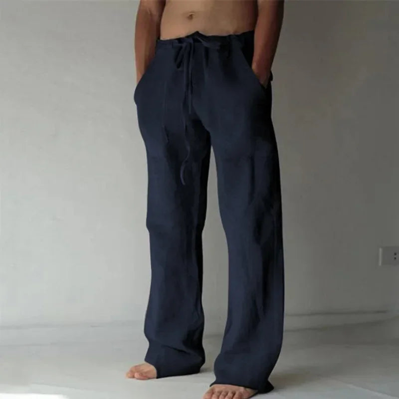 Men's Cotton Linen Casual Pants Male Shorts Pants Breathable Trousers Fitness Streetwear for Men Clothing Jogging Autumn Summer - Ellianto fashion Men's
