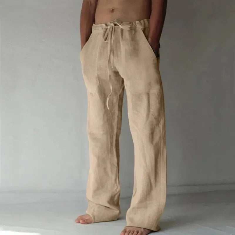Men's Cotton Linen Casual Pants Male Shorts Pants Breathable Trousers Fitness Streetwear for Men Clothing Jogging Autumn Summer - Ellianto fashion Men's
