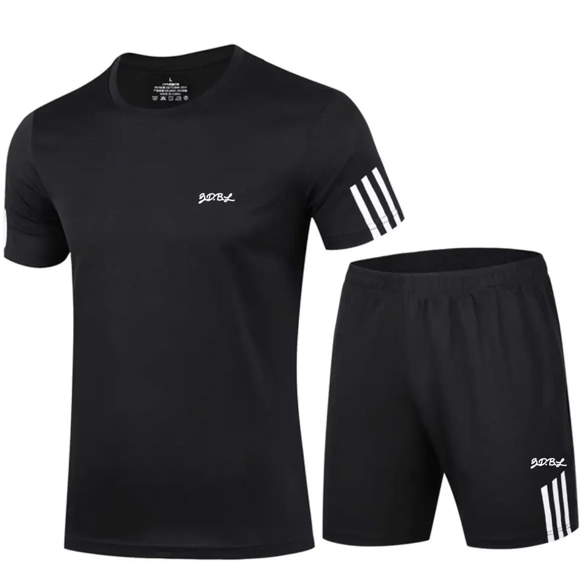 2025 Summer New Men's Round Neck Short Sleeve Casual Loose-fit Quick Dry Breathable Sports Suit - Ellianto fashion Men's
