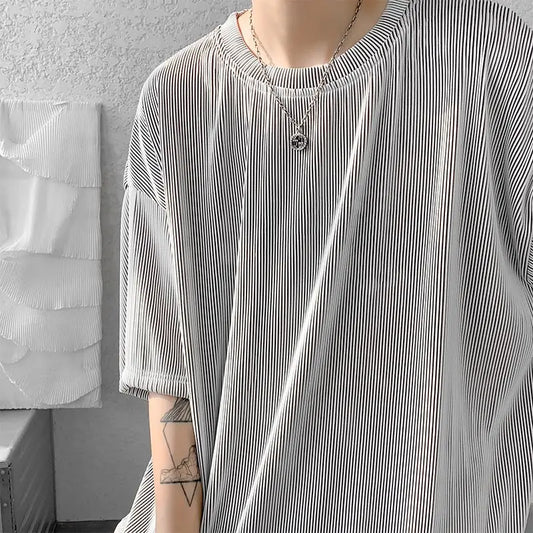 2025 Men's Clothing New Comfortable Simplicity Straight Man Solid Color Handsome Summer Short Sleeve Fashion Casual T-Shirts - Ellianto fashion Men's