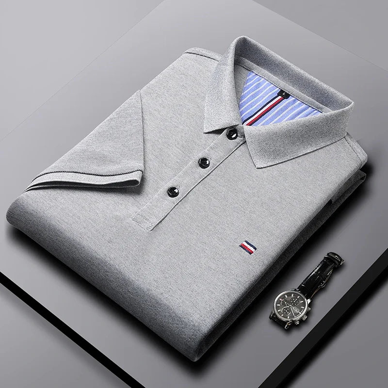 Men's Casual Fashion Breathable Polo Shirt Comfortable Embroidered Top for Business And Leisure - Ellianto fashion Men's