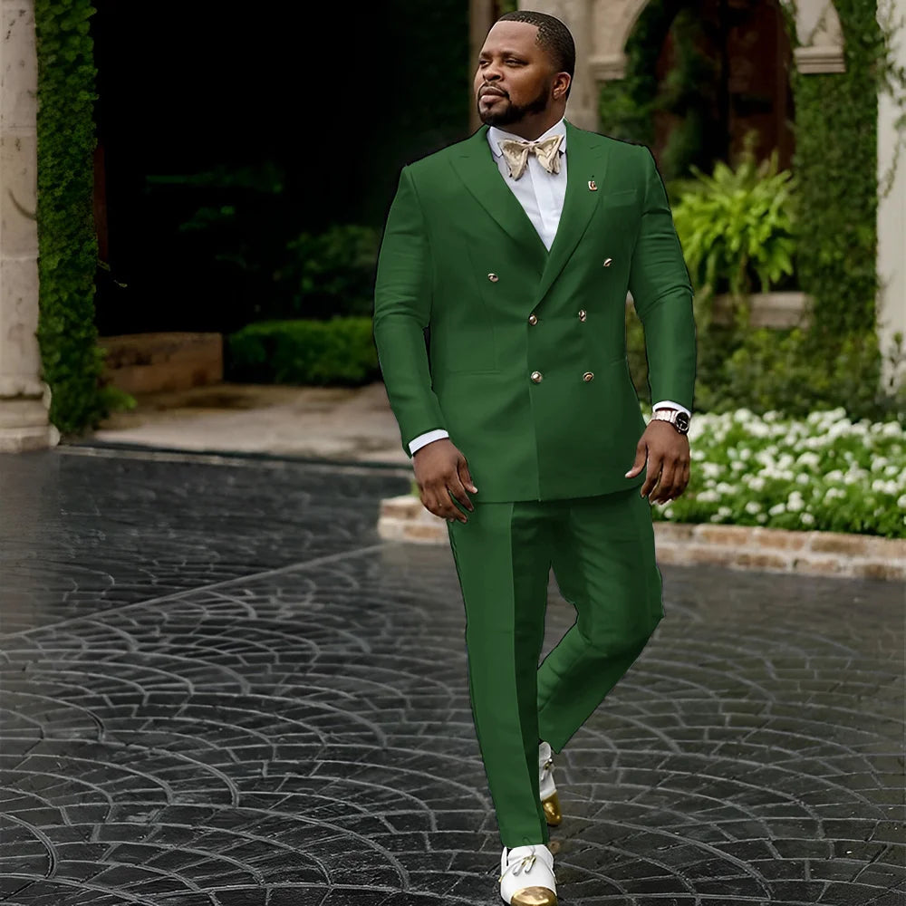 White Satin Men's Suit 2 Piece Peaked Collar Blazer Double Breasted Jacket Wedding Groom Tuxedo Elegant Men's CustomizationXS-5X - Ellianto fashion Men's