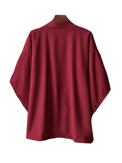 Kimono Men Cloak Kimono Para Hombre Black Coat White Cloak Beach Shirt Summer Haori Men Unisex Samurai Clothing Japanese Men - Ellianto fashion Men's