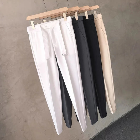 Draped Office Trousers For Men Fluid White Man Suits Pants Work Summer 2024 Chinese Homme Clothing Premium Stylish Formal 2025 trend - Ellianto fashion Men's