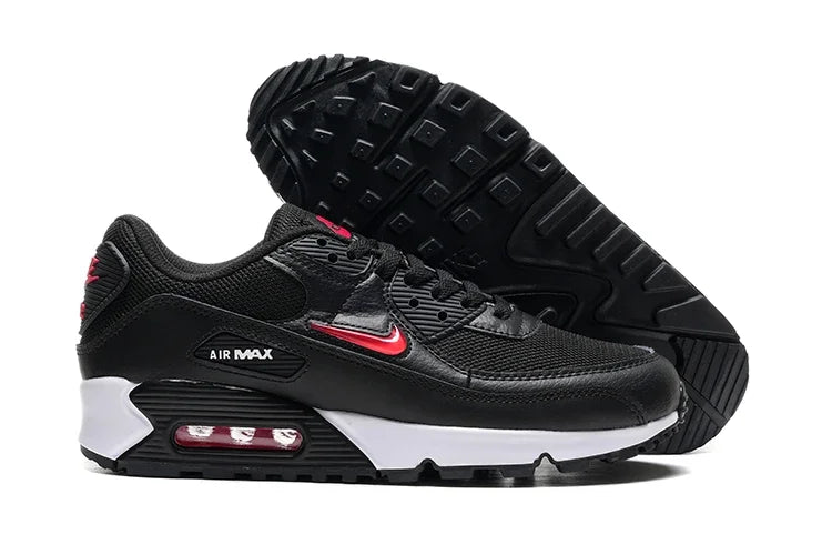 Nike Air Max 90 Fashionable Versatile Comfortable Height-increasing Air-cushioned Shock-absorbing Casual Running Shoe Black - Ellianto fashion Men's