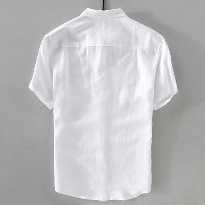 100% Linen Short-Sleeve Shirt – Lightweight Cotton-Linen Comfort and Relaxed Summer Style for the Modern Gentleman