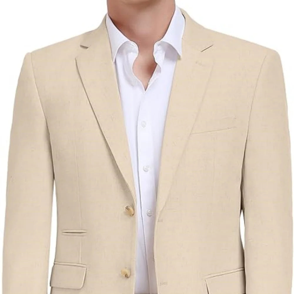 Men's tailored blazer slim-fit business suit jacket men's formal business suit jacket lightweight casual sport coat - Ellianto fashion Men's