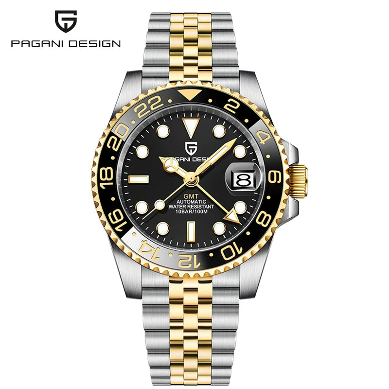 PAGANI DESIGN Automatic mechanical watch rubberstrap 100Mwaterproof night light sports outdoor casual Watch For Man reloj hombre - Ellianto fashion Men's