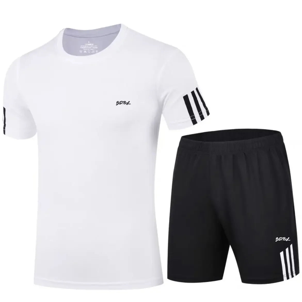 2025 Summer New Men's Round Neck Short Sleeve Casual Loose-fit Quick Dry Breathable Sports Suit - Ellianto fashion Men's