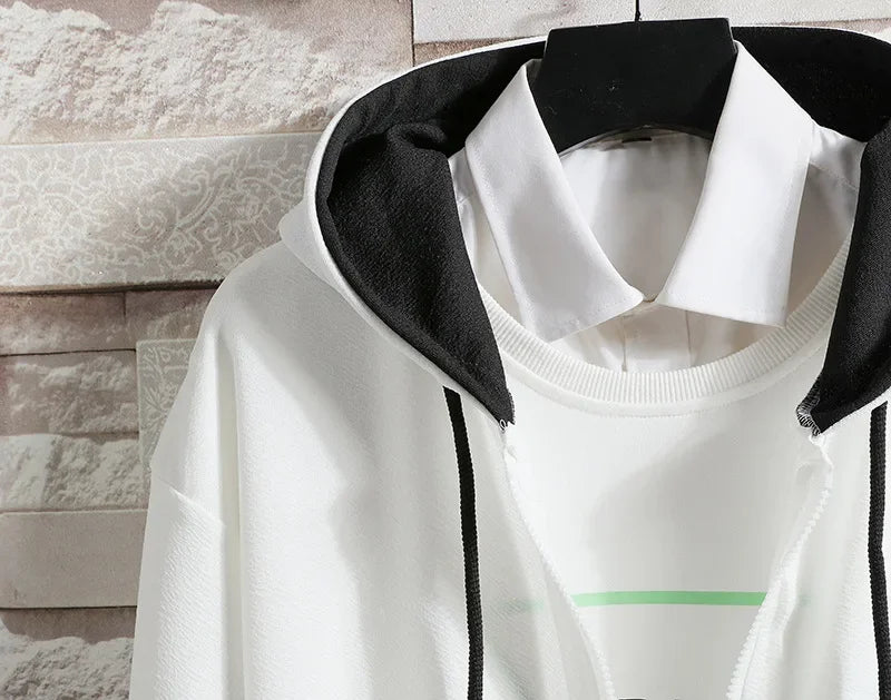 Casual Men's Sport Suit Loose Fit Hooded Cardigan Sweatshirt Pants Set Spring Autumn Season Stylish Outfit - Ellianto fashion Men's