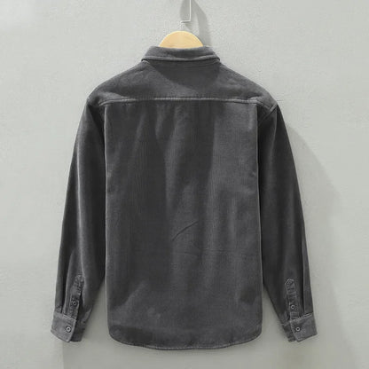 Men’s Winter Cotton Fleece Shirt – Lightweight Slim-Fit Lapel Top for Daily Casual Comfort and Effortless Warmth