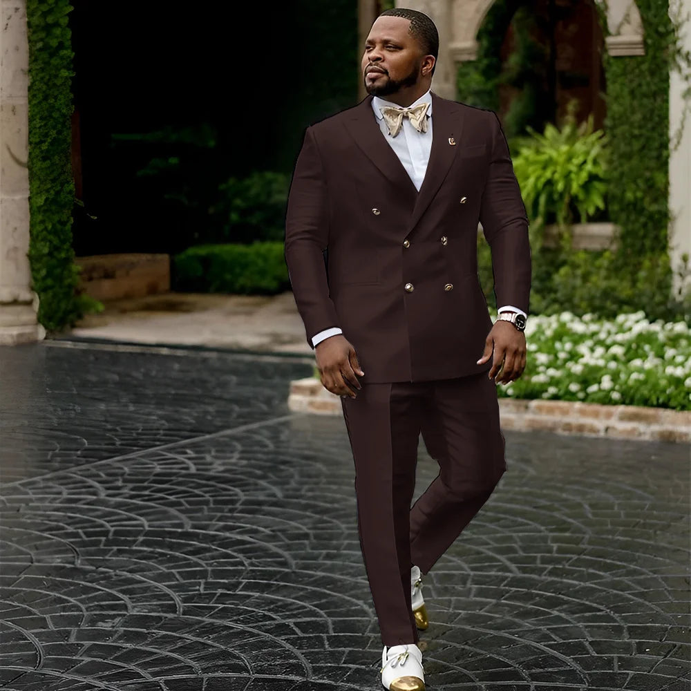 White Satin Men's Suit 2 Piece Peaked Collar Blazer Double Breasted Jacket Wedding Groom Tuxedo Elegant Men's CustomizationXS-5X - Ellianto fashion Men's
