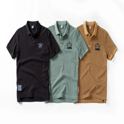 Summer Mens Polo shirts Cotton Shirts Short Sleeve Letter Embroidered Emblem Simple Shirt for Male Size M-3XL BP13205 - Ellianto fashion Men's