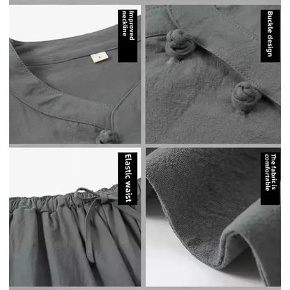 Men's Chinese Style Buddhist Zen Suit Cotton Linen Outfit For Paying Respect To Buddha Women's Version Zen Tang Costume - Ellianto fashion Men's