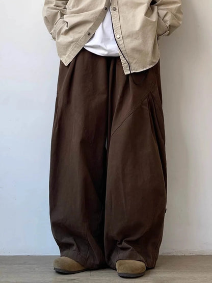 Retro Harajuku Wide-Leg Casual Pants – Lightweight Loose-Fit Straight Trousers for Effortless Spring-Autumn Style