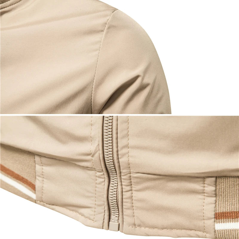Spring Summer Bomber Jacket Men Black Casual Slim Fit Baseball Mens Jackets New Autumn Fashion High Quality Jackets for Men - Ellianto fashion Men's