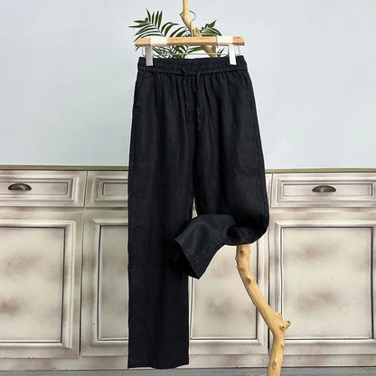 Men’s Super-Breathable Joggers – Lightweight Linen-Blend Casual Pants with Elastic Waist for Athletic, Travel, and Leisure Comfort (Sizes Up to 5XL)