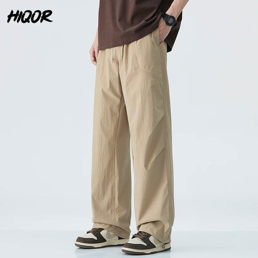 Thin Men's Pants Classic Baggy Summer New Casual Pant Business Fashion Stretch Cotton Slim Brand Male Trousers High Street Pant - Ellianto fashion Men's