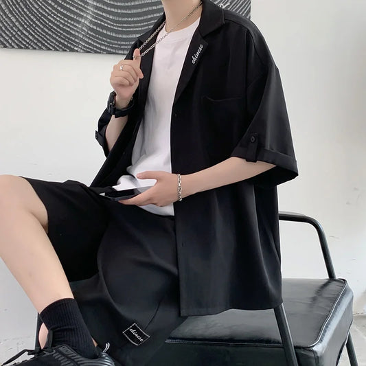 Set Faionable Casual Men's ort Sve Suit irt And orts Thin Summer Two-Piece Set Teenager Five-Quarter Pants Seven-Quart... - Ellianto fashion Men's
