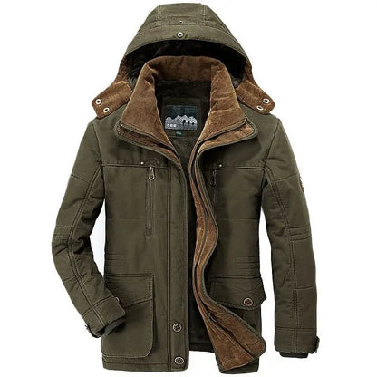 Windbreake Hooded Jacket Tactical Fleece Military Thermal Coats Mens Jacket Outwear Windbreaker Plus Velvet Winter Warm Men - Ellianto fashion Men's