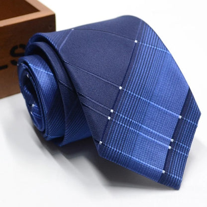 Classic Stripe Necktie Men Business Formal Wedding Tie 8cm Blue Black Pink Red Neck Ties Fashion Shirt Dress Accessories - Ellianto fashion Men's