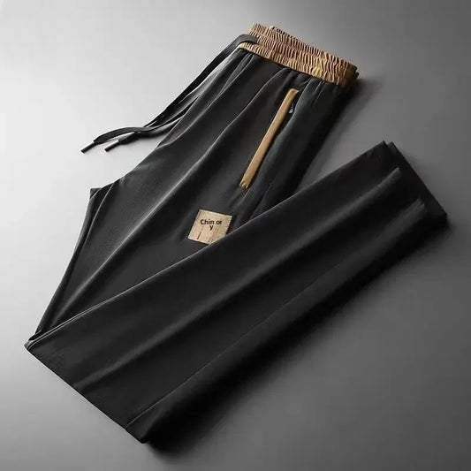 Men’s Summer Casual Pants – Lightweight, Quick-Dry Sporty Sweatpants with Elastic Waist, Trendy Zipper Design, and Comfortable Versatile Fit