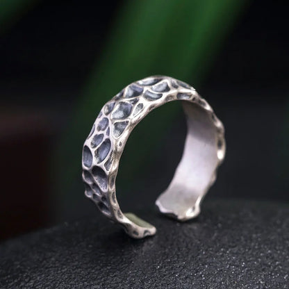 Viking Rune Symbol Rings for Men Vintage Compass Stone Meditation Ring Trendy Jewelry Gifts Open Ring Adjustable - Ellianto fashion Men's