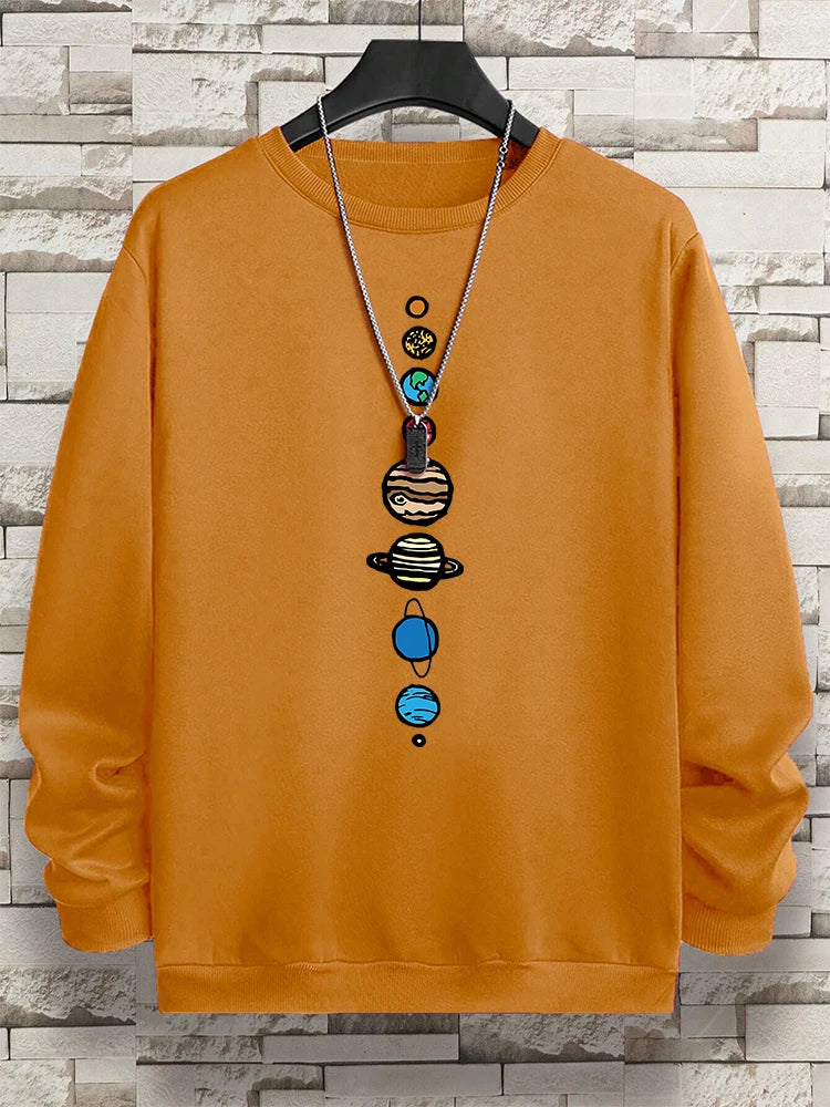 Planets In The Solar System Men Women Hoody Cartoon Crewneck Clothes Casual Comfortable Sweatshirts Warm Pullover Sweatshirt