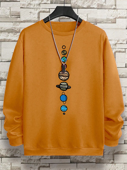 Planets In The Solar System Men Women Hoody Cartoon Crewneck Clothes Casual Comfortable Sweatshirts Warm Pullover Sweatshirt